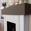 Ekena Millwork Pecky Cypress Faux Wood Fireplace Mantel, Aged Mocha, 4"H x 4"D x 48"W MANUPC04X04X48AA